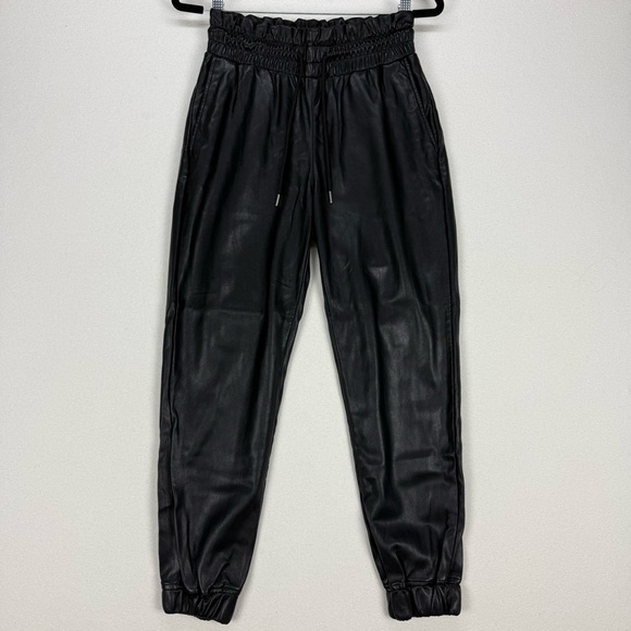 7 For All Mankind Pants - 7 For All Mankind Black Faux Leather Jogger Pants